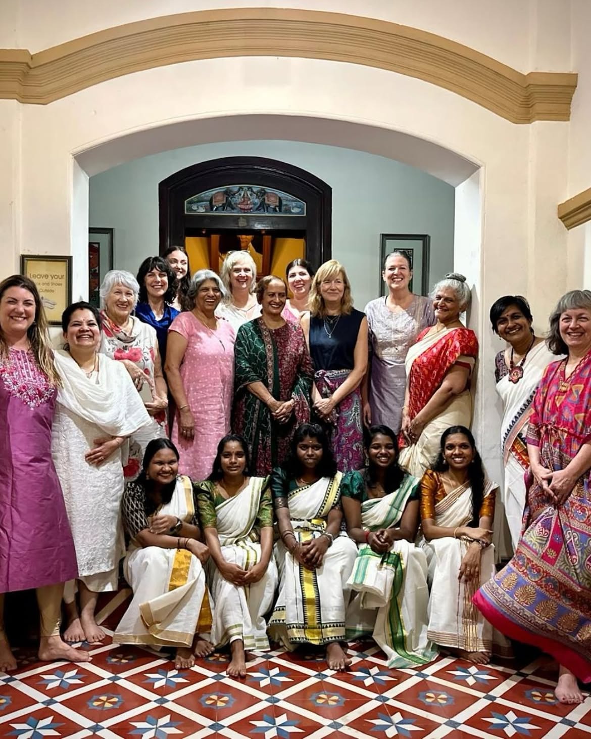 Niramayam guests and team gathered inside the heritage Mana